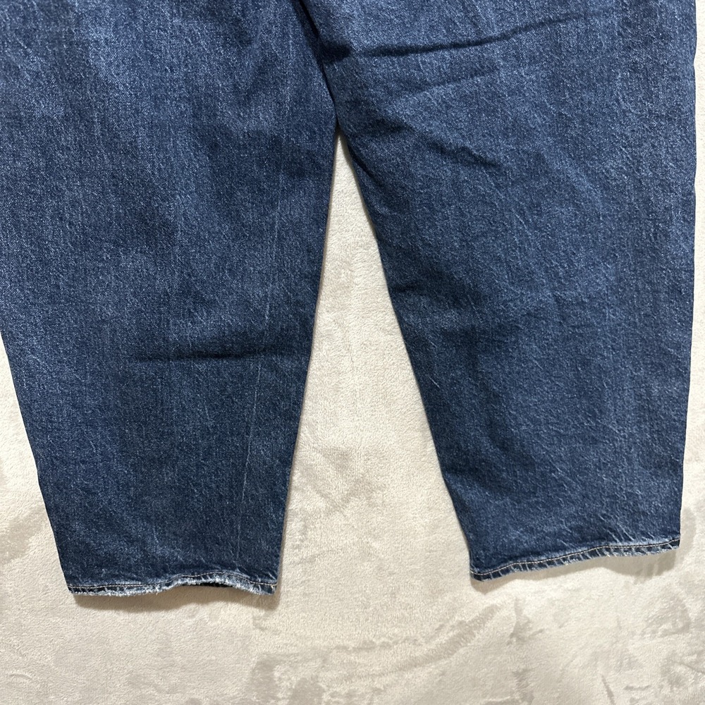 American Eagle Stretch Barrel Denim Jeans Women's 14 Stretch Curved Pockets Logo - Picture 5 of 11